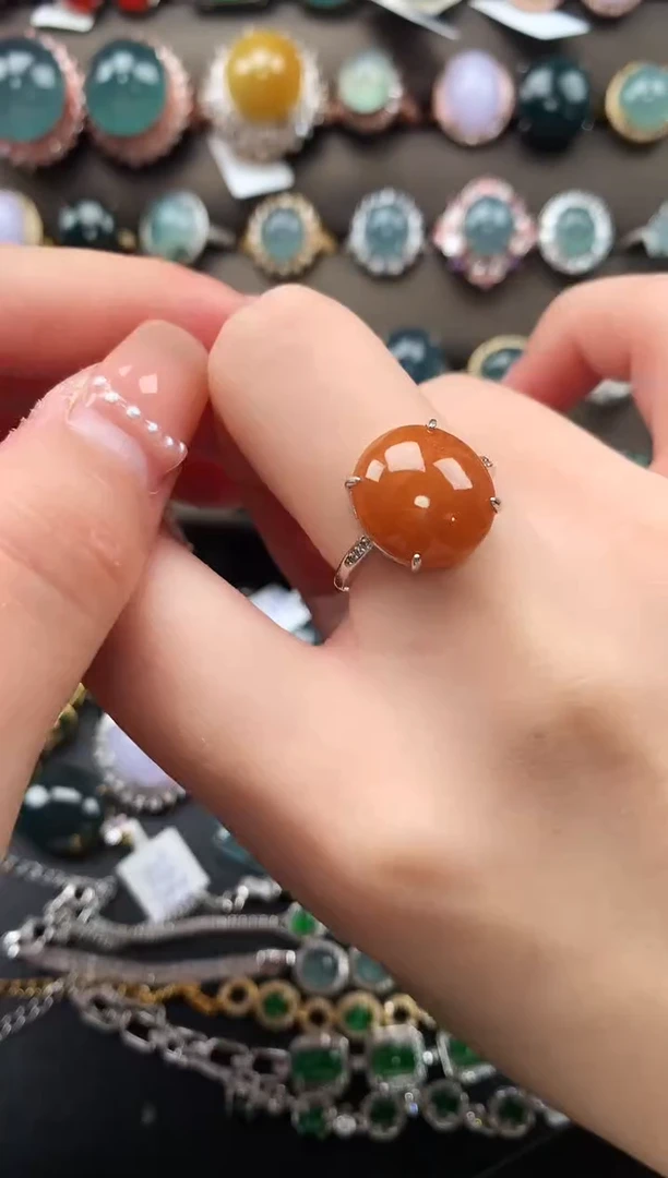 【闪购商品】翡翠戒指银S925镶嵌52141