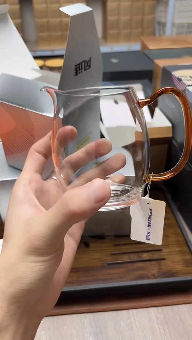 手工艺品玻璃风谜真彩观语茶海琥珀色