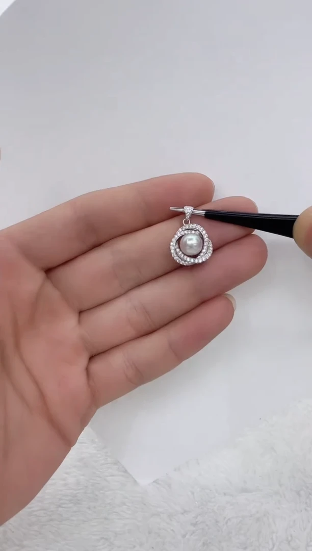 【闪购商品】海水珍珠吊坠(不含链)银S925镶嵌海水珍珠吊坠