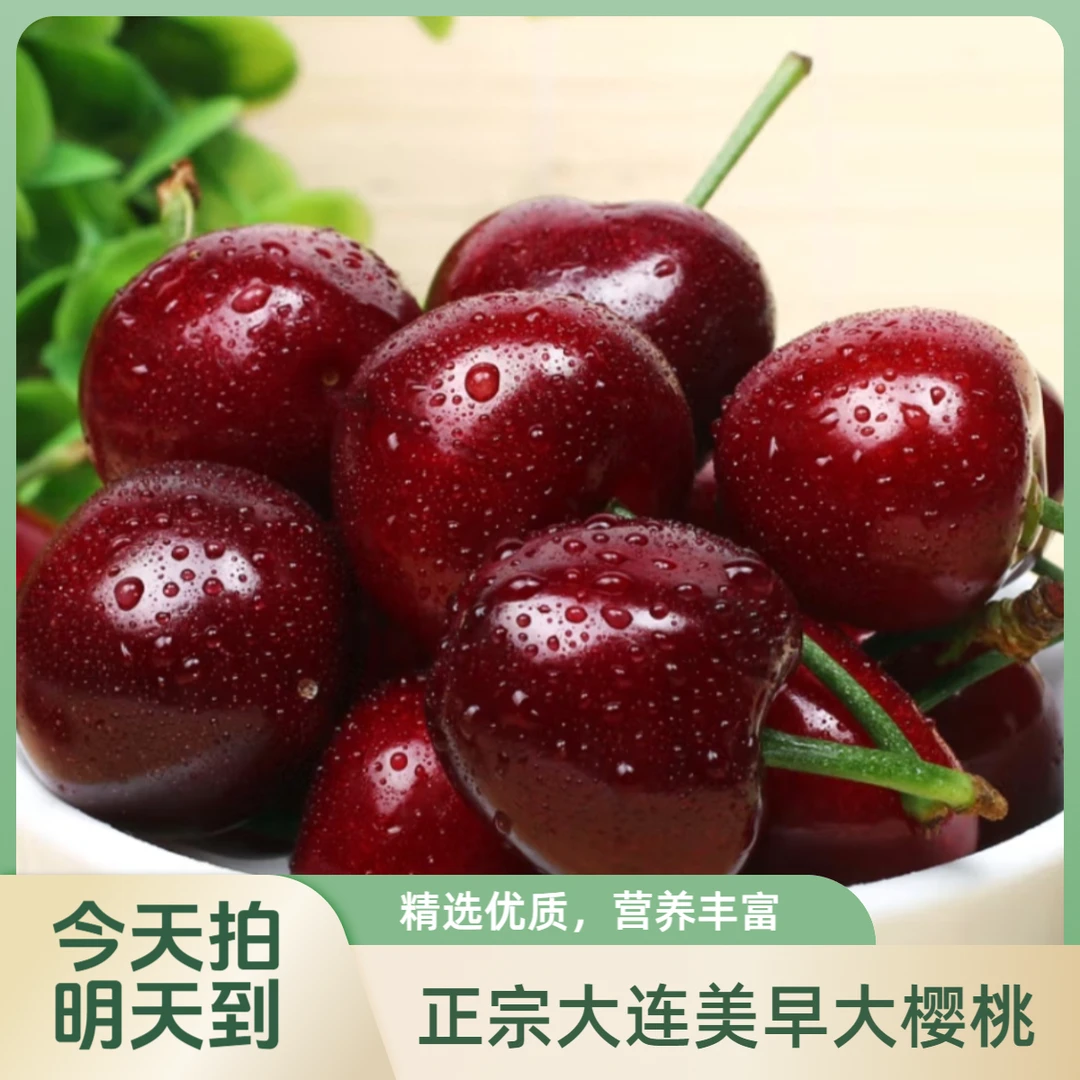 【次日达】正宗大连美早大樱桃4J-8J【3斤礼盒装】脆甜爆汁【净果重1.8斤】孕妈生鲜应季水果美早樱桃