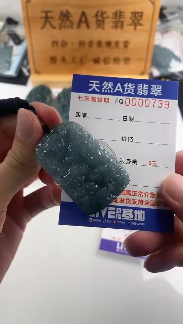 颈饰未镶嵌翡翠 多样性随机一件发货 浅色九龙牌38