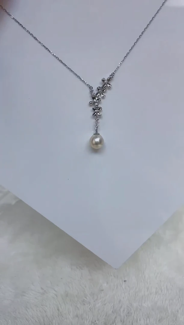 海水珍珠银S925镶嵌颈饰