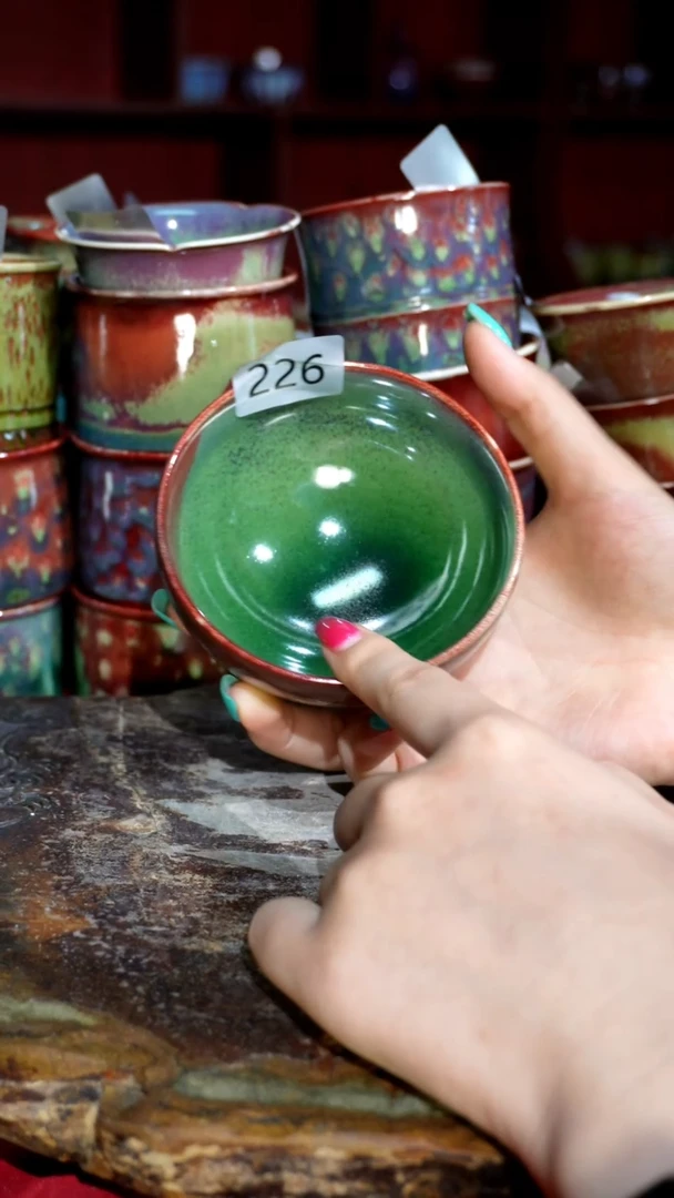 摆件精品窑变钧瓷茶器