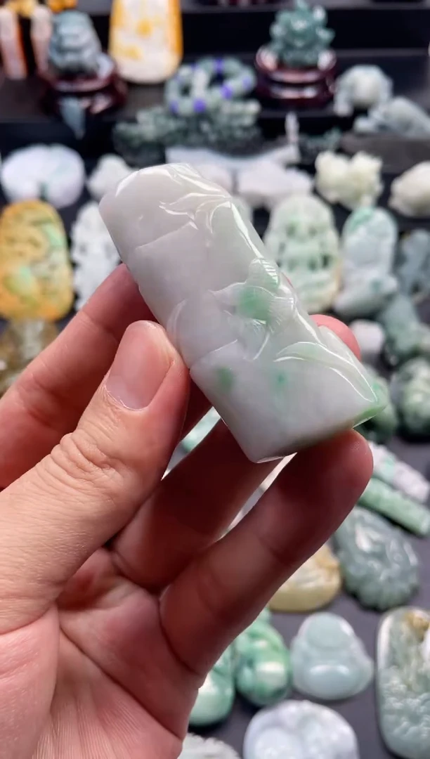 颈饰未镶嵌翡翠37  天然翡翠a货  竹节
