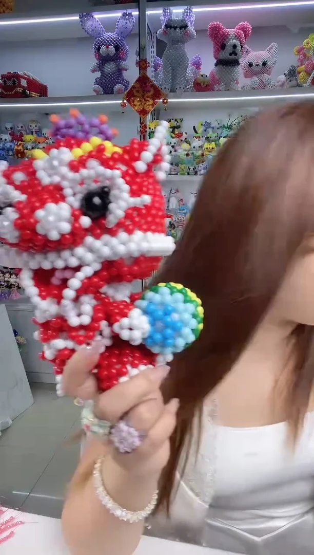 玻璃1236卡8糖果珠醒狮材料包1套一对