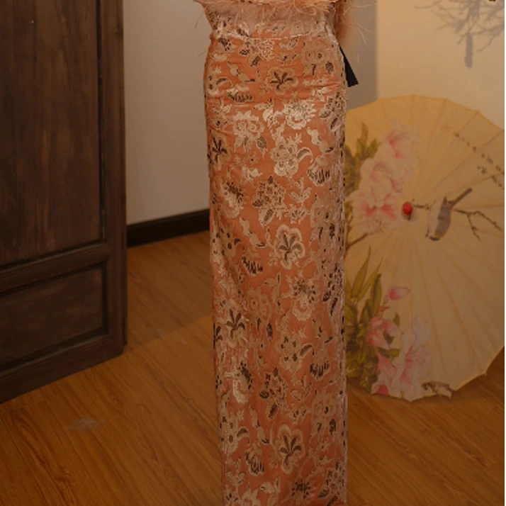 橘影花语新中式国风女装冬季穿搭半身裙2025D1352白桦布卓尔仓