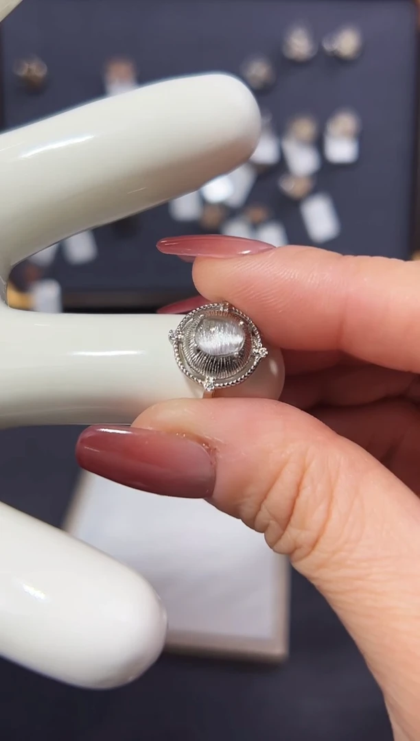 【闪购商品】水晶戒指银S925镶嵌发一（12）