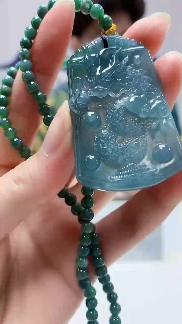 【闪购商品】定制翡翠未镶嵌4688zm-毛货挂件84龙牌