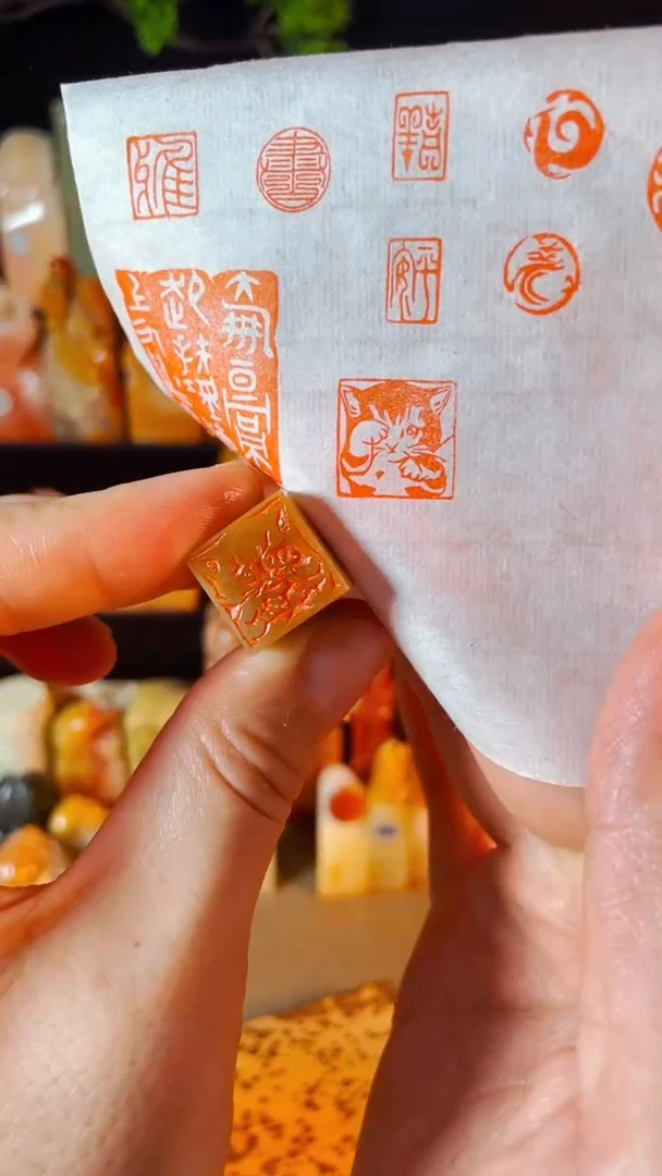 【闪购商品】巴林石印石手工篆刻《揉眼小猫》1.5