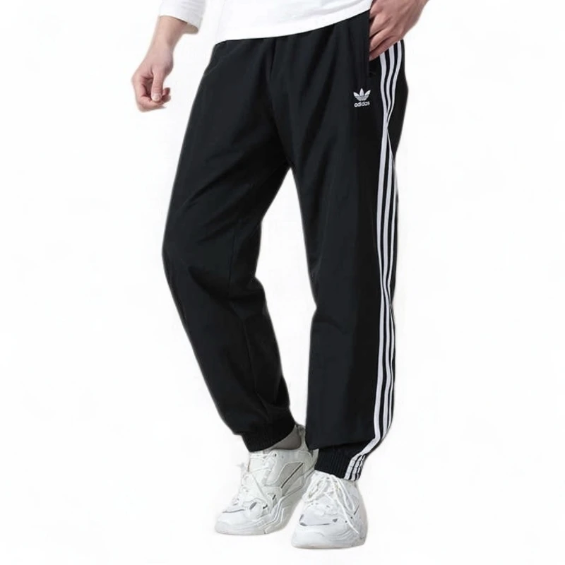 adidas/阿迪达斯三叶草男款黑色条纹经典休闲长裤卖场同款KB2465