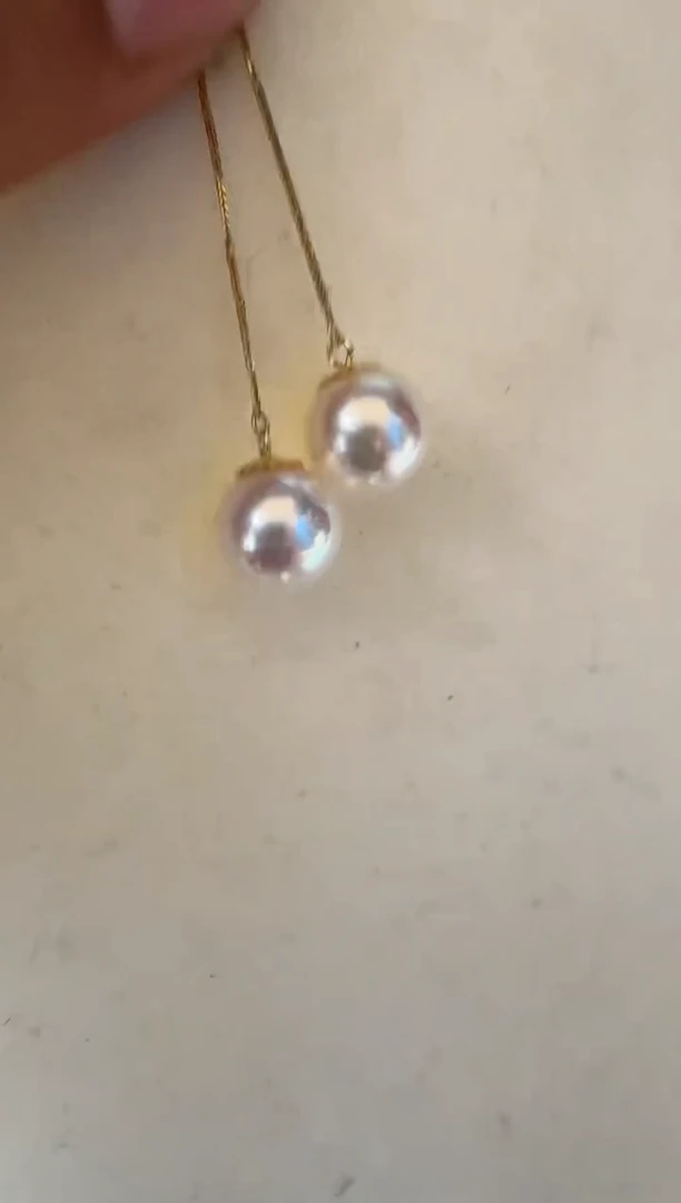 18K金镶嵌海水珍珠耳饰耳线