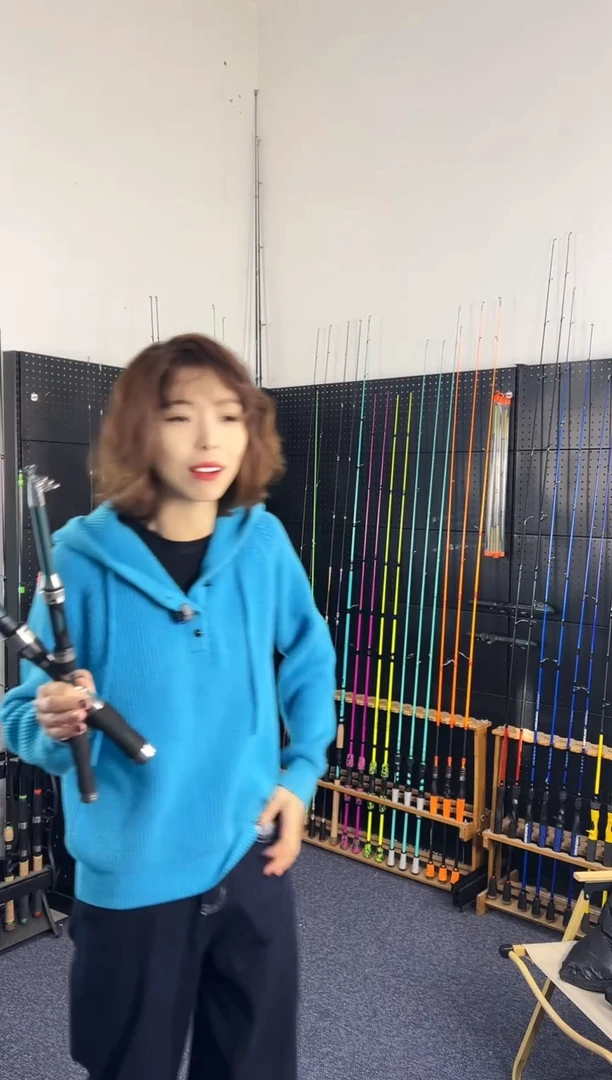 2.1m碳素伶俐虫绿色2.1米直柄（瑕疵尾货竿，没有售后，介意勿拍）