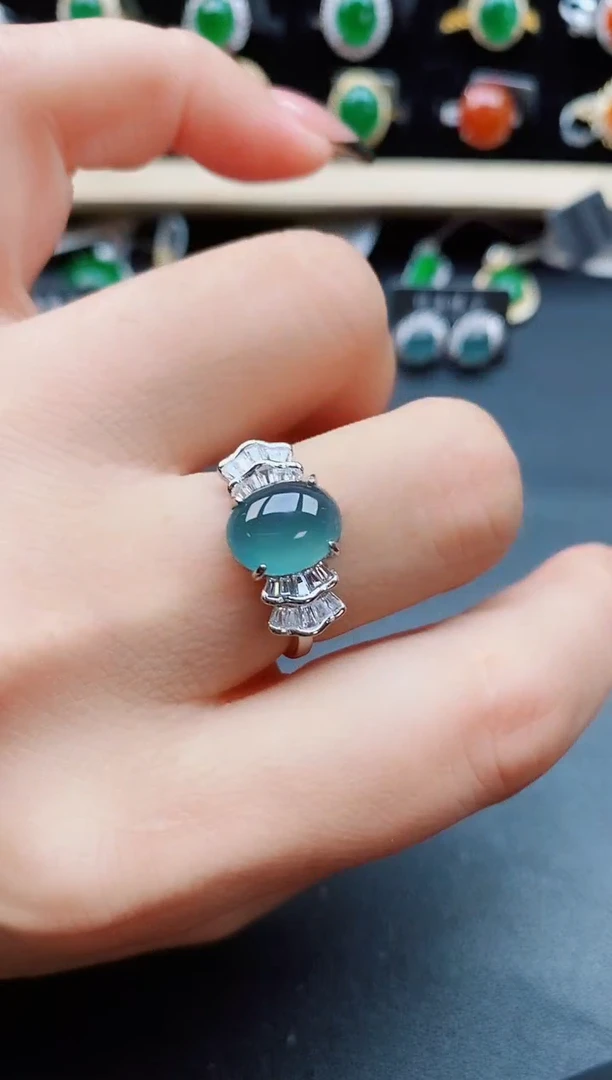 翡翠戒指银S925镶嵌50805508