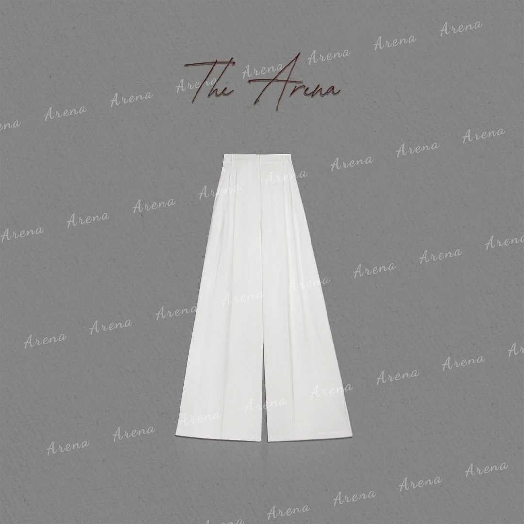 THE ARENA“白月皎皎”100%醋酸麻感内衬裙型休闲西装裤XY-7565