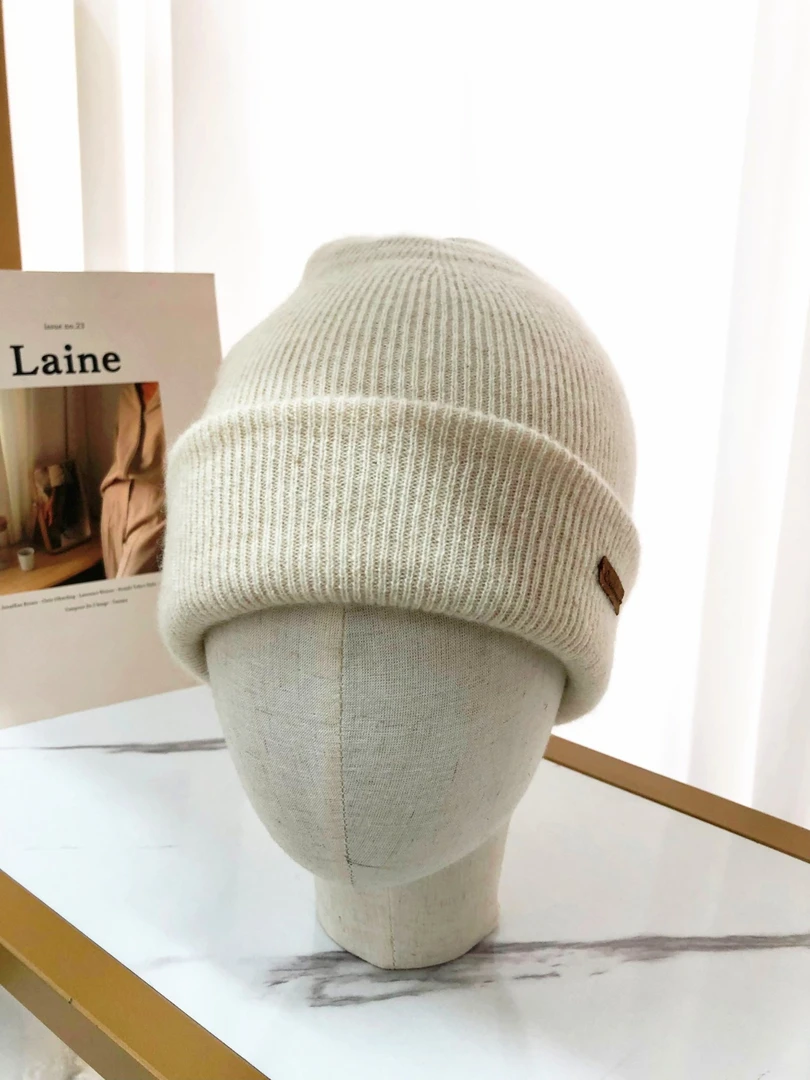 玖雪绒无缝双层100纯山羊绒抽条帽子加大尺寸男女同款