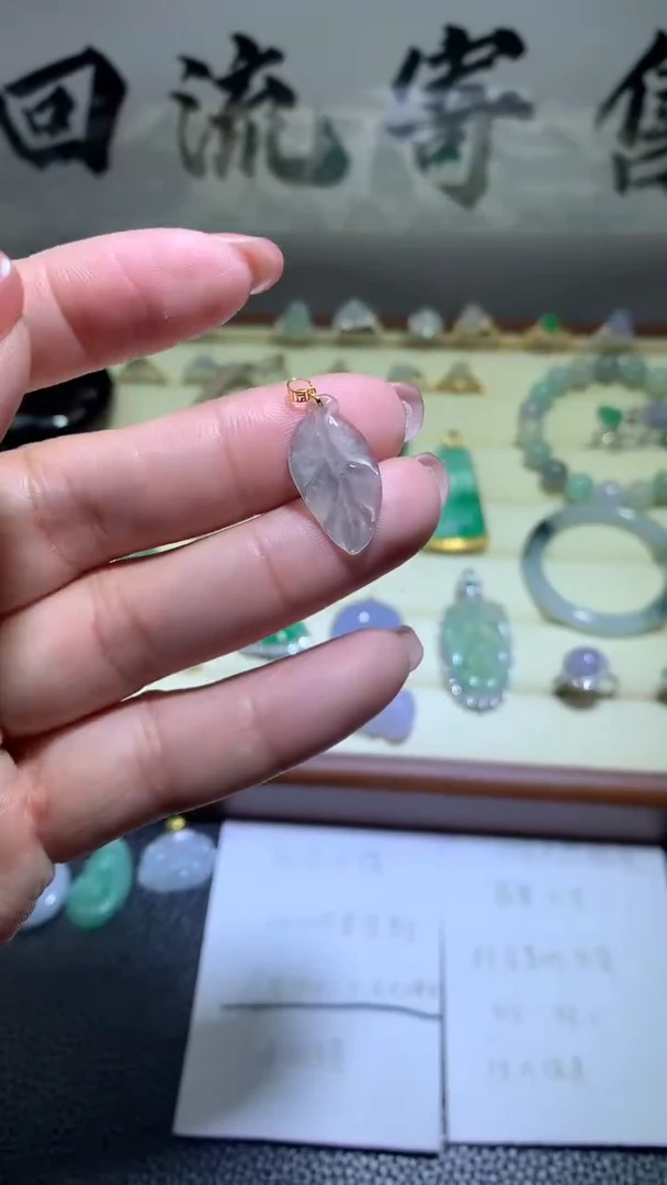 【闪购商品】翡翠戒指银S925镶嵌053天然缅甸翡翠A货