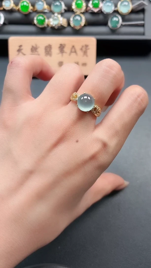 银S925镶嵌戒指翡翠111