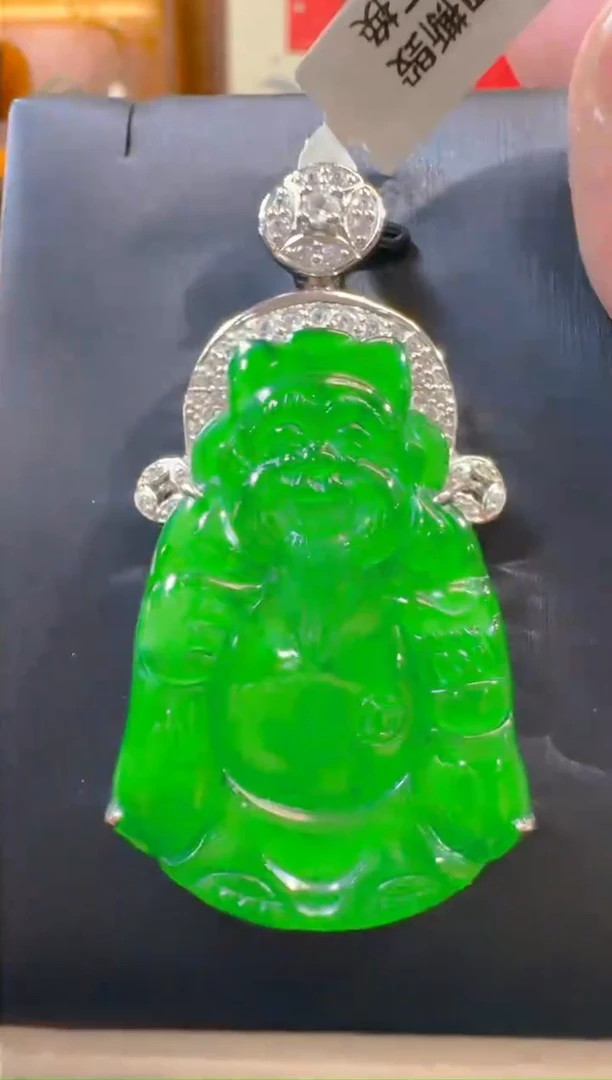 吊坠(赠链)银S925镶嵌翡翠天然A货翡翠