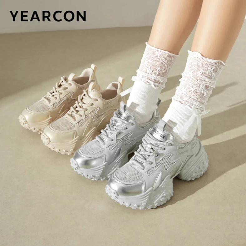 YEARCON/意尔康长腿精灵2025新款增高运动鞋优雅老爹鞋显瘦女鞋