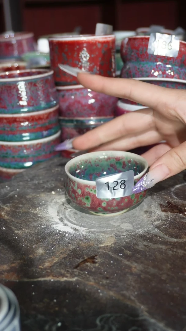 摆件陶精品窑变钧瓷茶器
