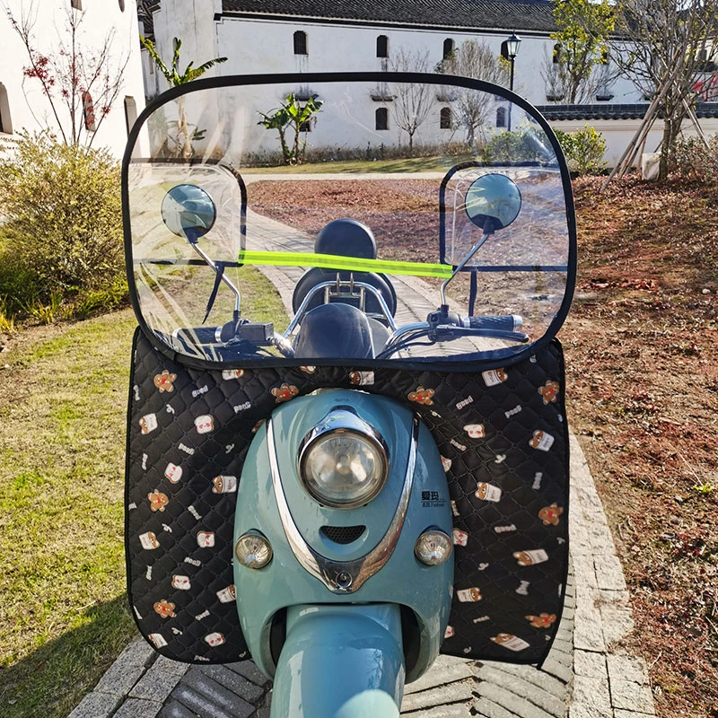 电动车挡风神器摩托车可拆卸挡风板保暖防寒PVC挡风罩