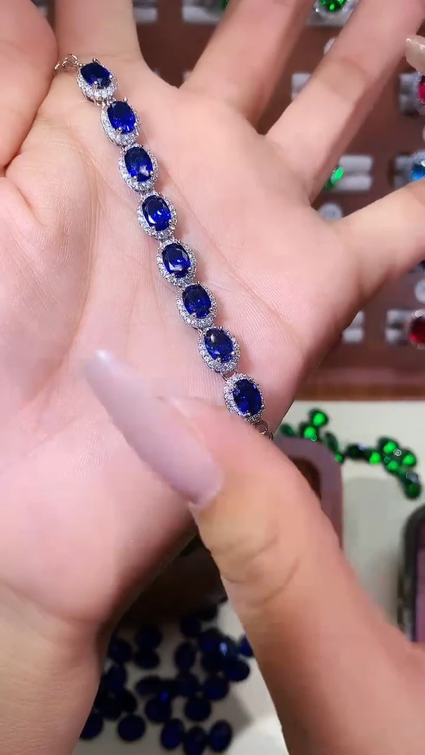 无925银皇家蓝手链