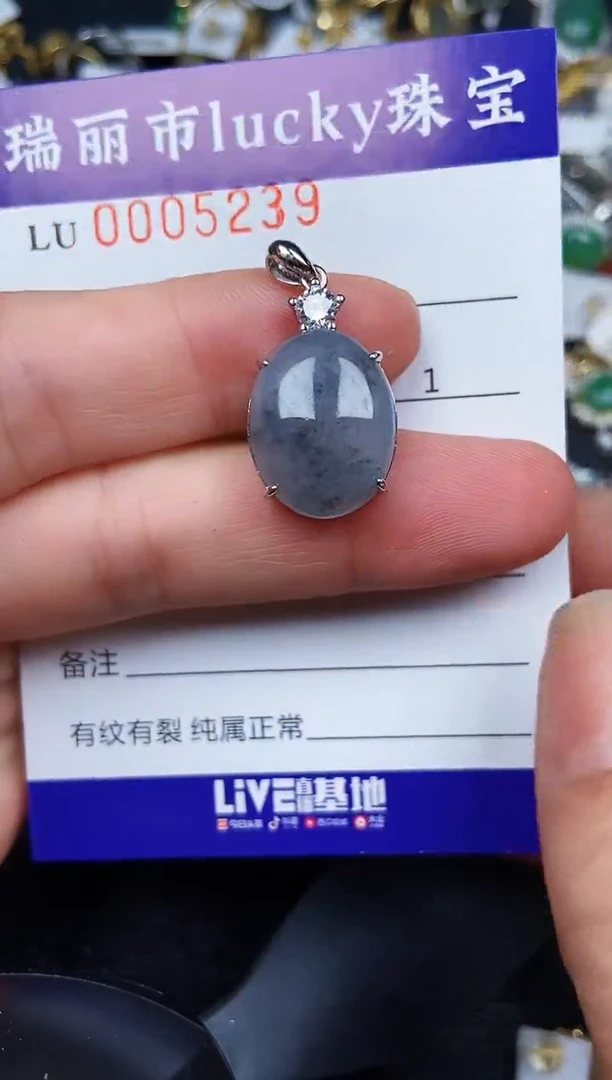 翡翠银S925镶嵌颈饰5239