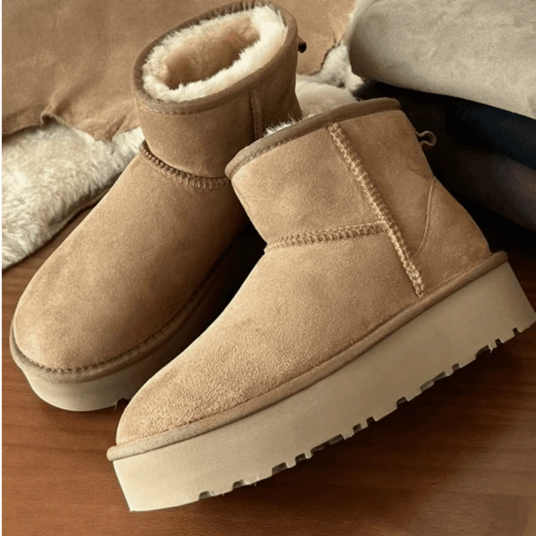 雪地靴厚底女款2025冬季保暖短靴5854低筒靴羊皮毛一体保暖U