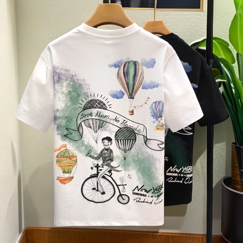 奥美普西比印花短袖t恤男痞帅潮流刺绣印花半袖夏季新款男士衣服