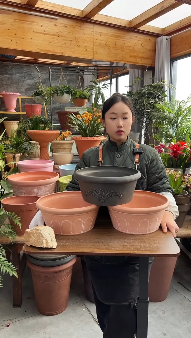 30*13/【3只装】粉色刷白+黑色外贸尾单小花盆/AAC30