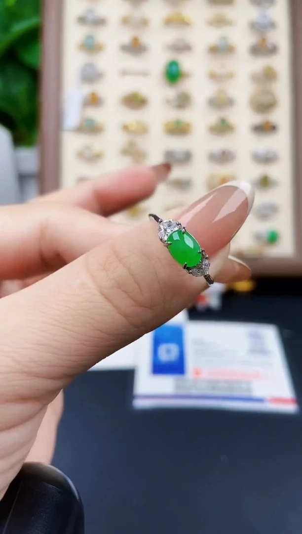银S925镶嵌戒指翡翠12