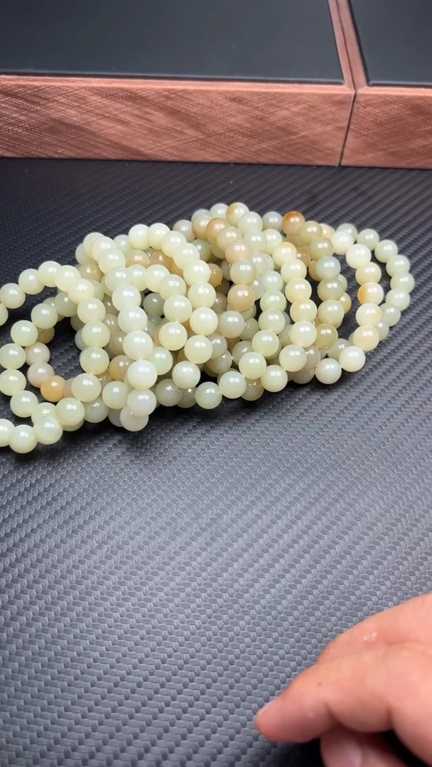 手串未镶嵌和田玉若羌微色差卡10Jm多样性发货拍一发一