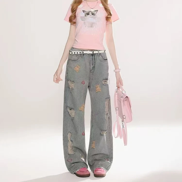 小洁专属401-499【全场均码180斤内穿】直筒时尚夏宽松印花百搭复古