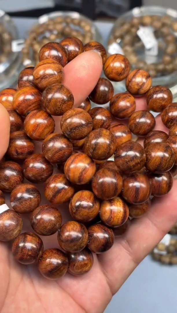 手串/手链黄花梨/降香黄檀 海南黄花梨圆珠单圈1.5多样性发其一