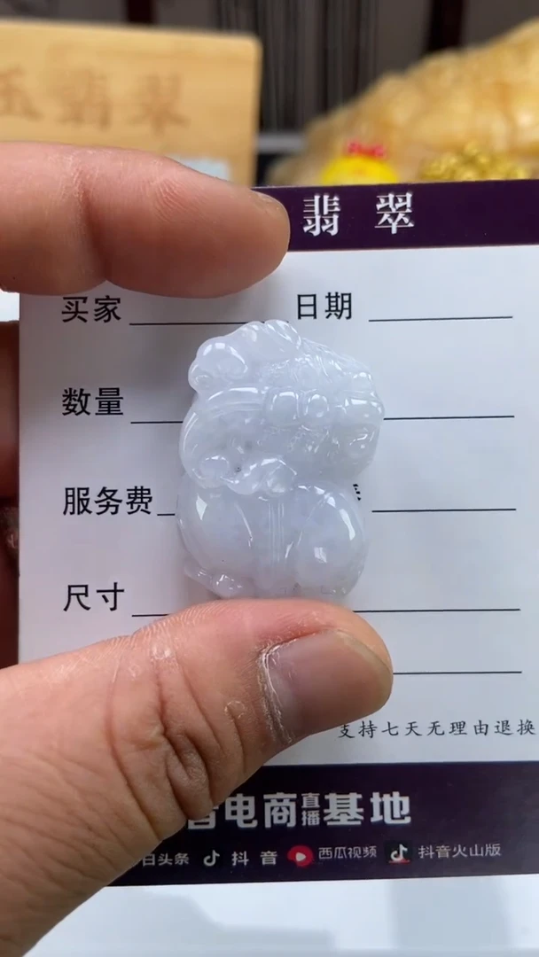 翡翠未镶嵌颈饰多人霸王貔貅