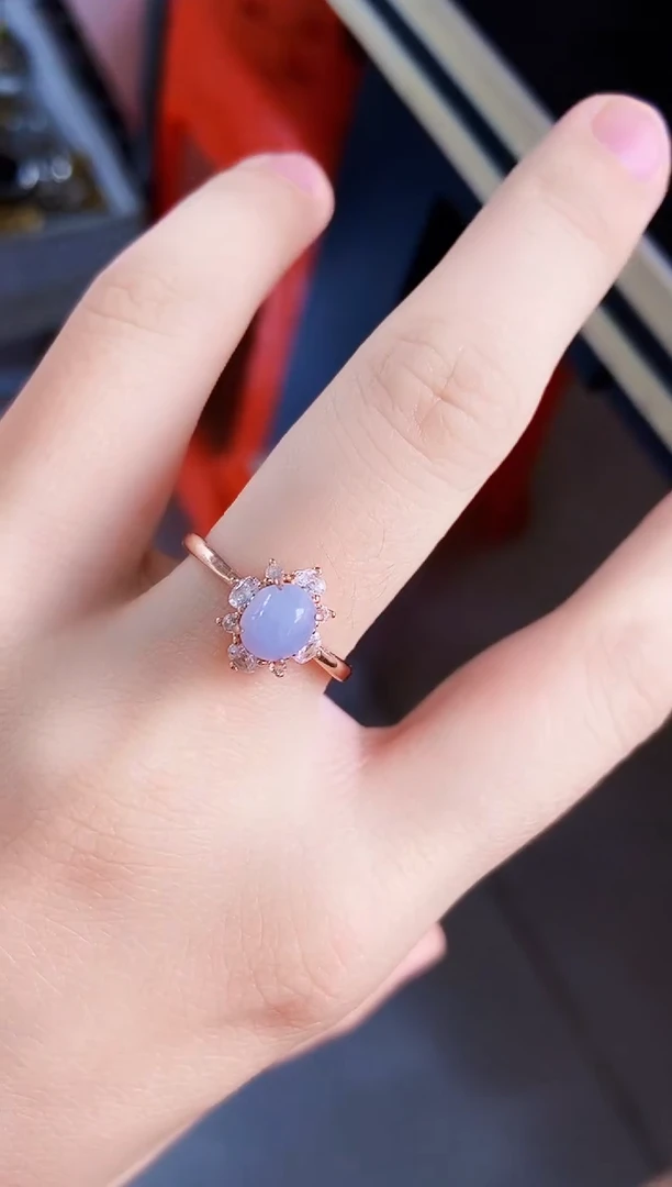 翡翠戒指银S925镶嵌14