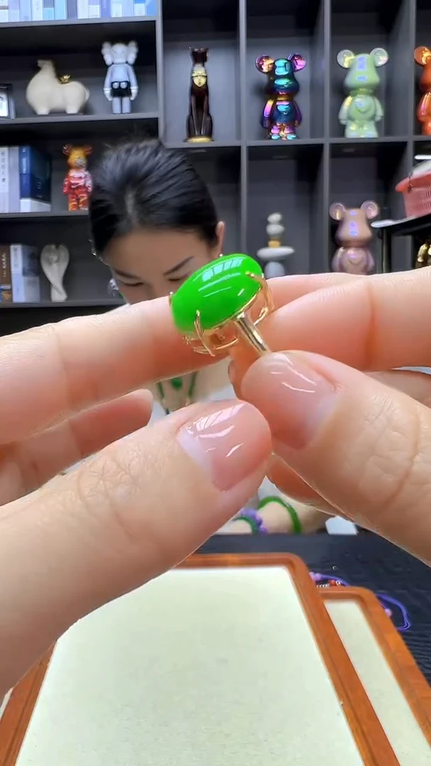 翡翠14K金镶嵌颈饰沉白diy劲饰