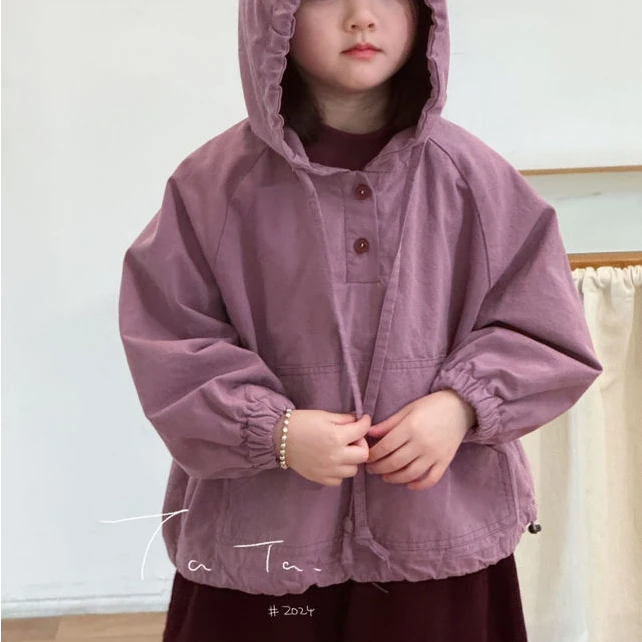【歪歪妞童装】24678儿童复古中性连帽卫衣