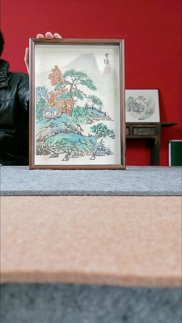 国画纯手写纯手绘-带框23*31