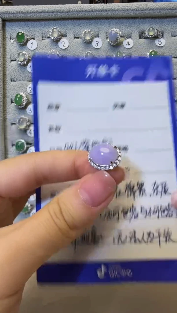 银S925镶嵌戒指翡翠925银镶缅甸A货翡翠戒指【21】