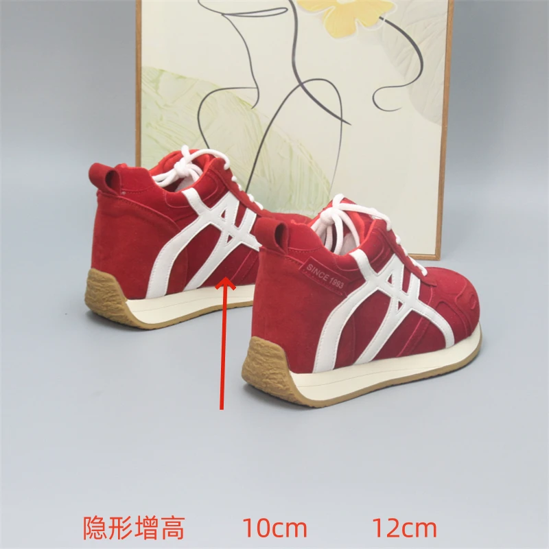 小个子隐形增高12cm运动鞋女2025秋冬爆款软底防滑10cm休闲鞋女