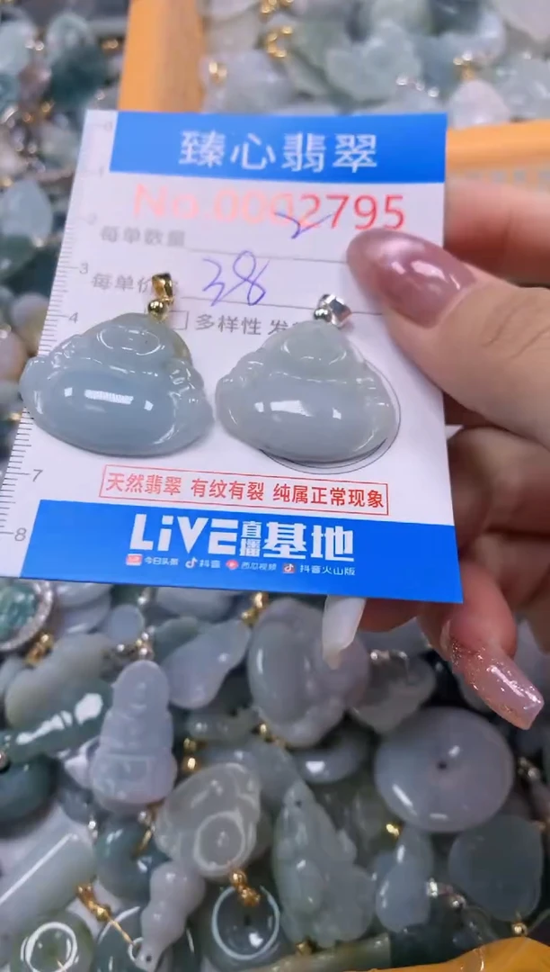 翡翠未镶嵌颈饰含绳0002795