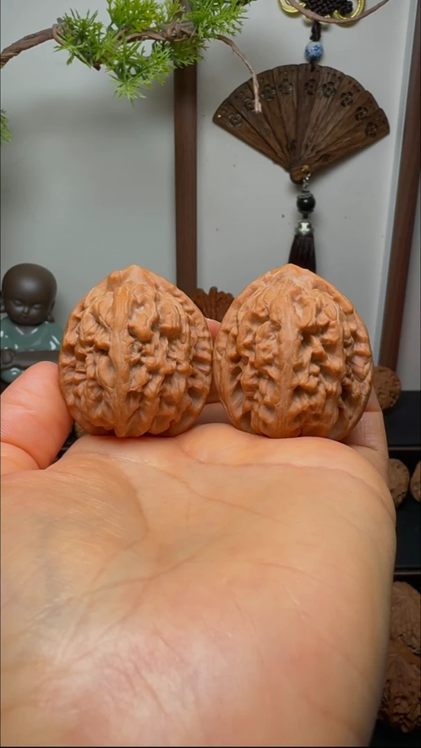 把件文玩核桃红锦锂货头 肚40