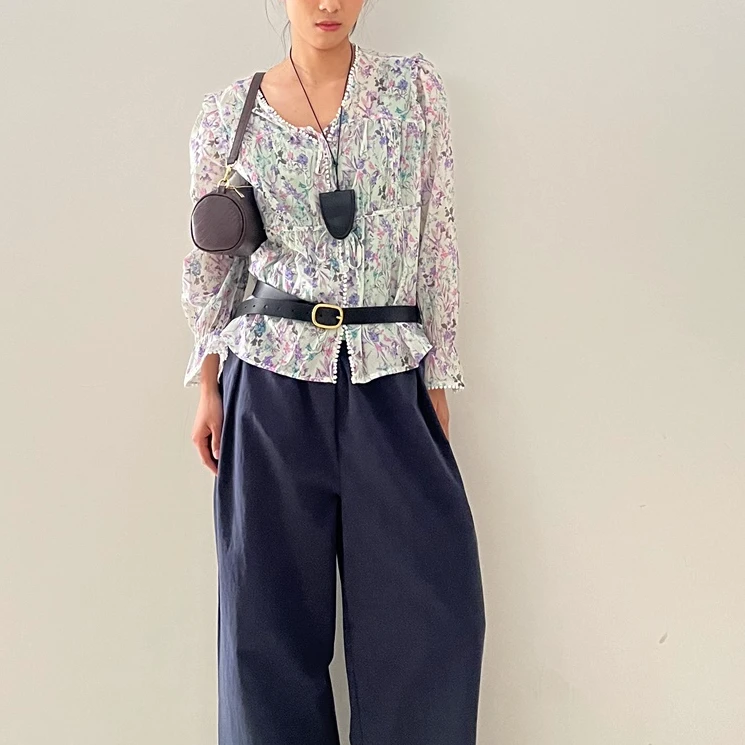 【杭州S姐精品女装】松紧腰卷边裤子15019