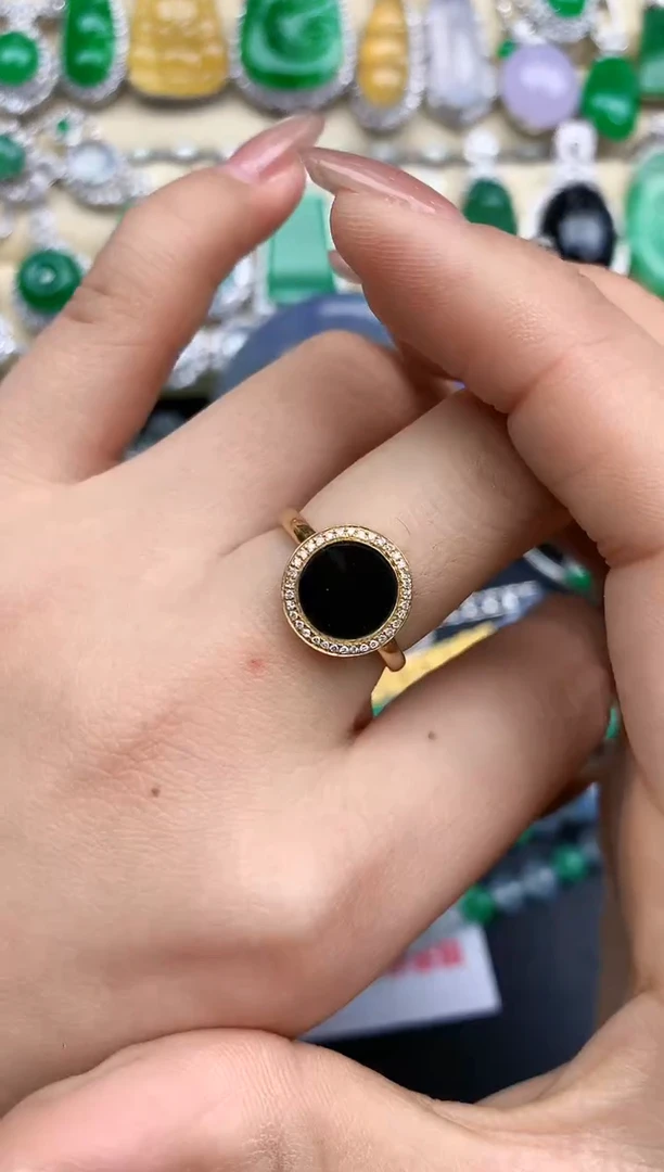 颈饰18K金镶嵌翡翠327-中国好珍宝