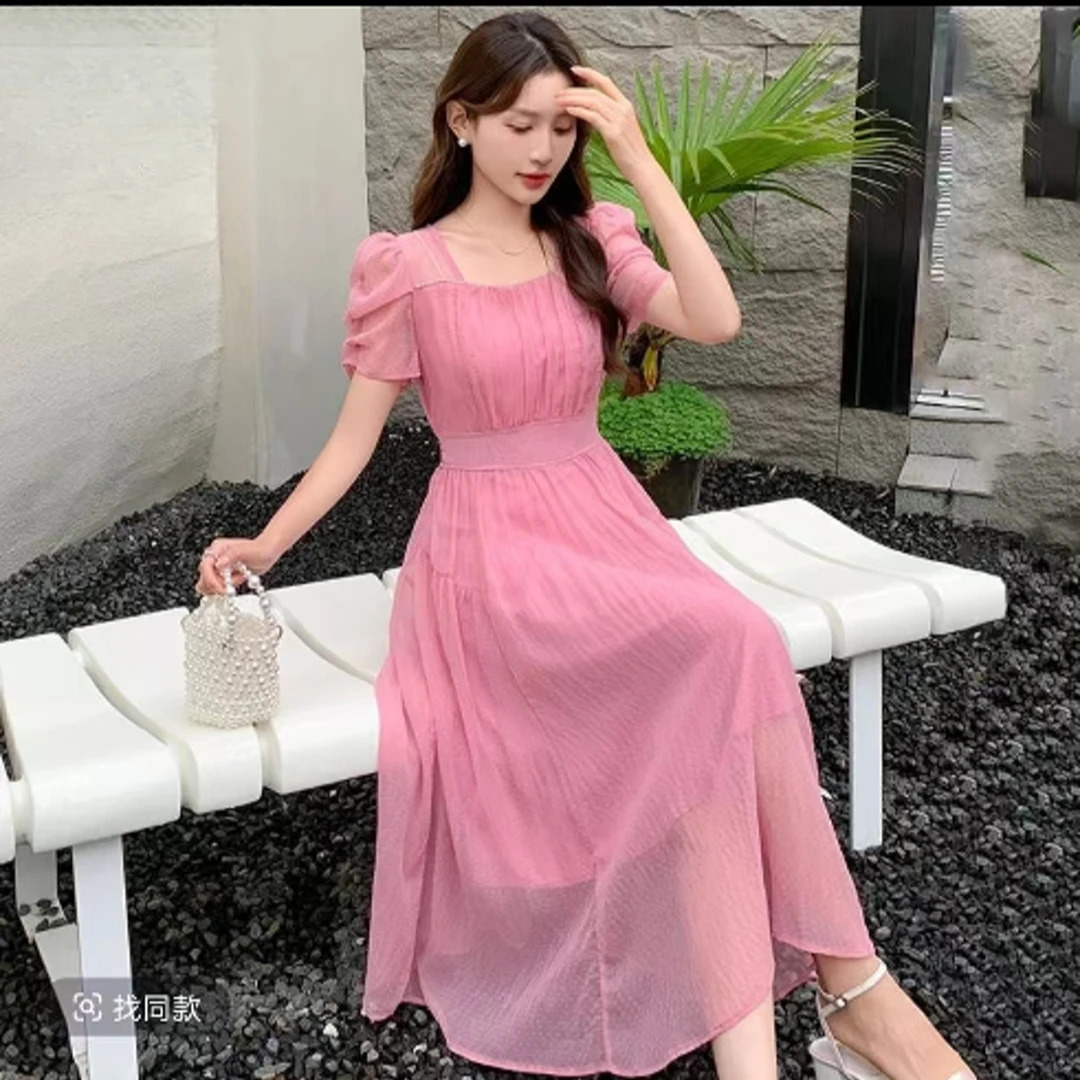 8587新款短袖小个子气质夏装高级感修身裙子