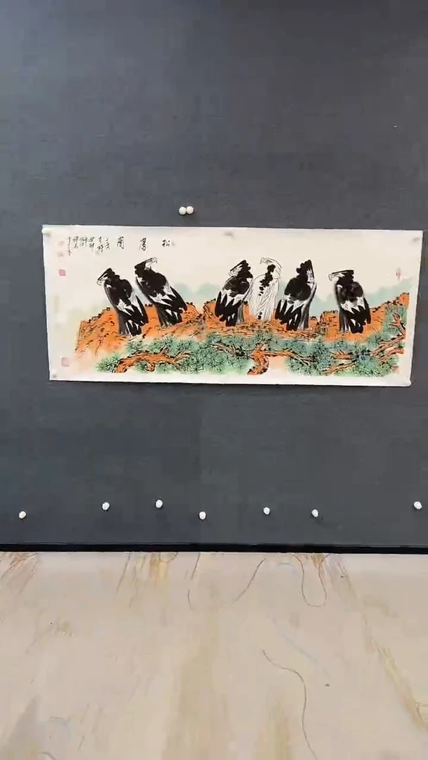国画9.2-严选-杨成喜-小六尺写意鹰-松鹰图-C16