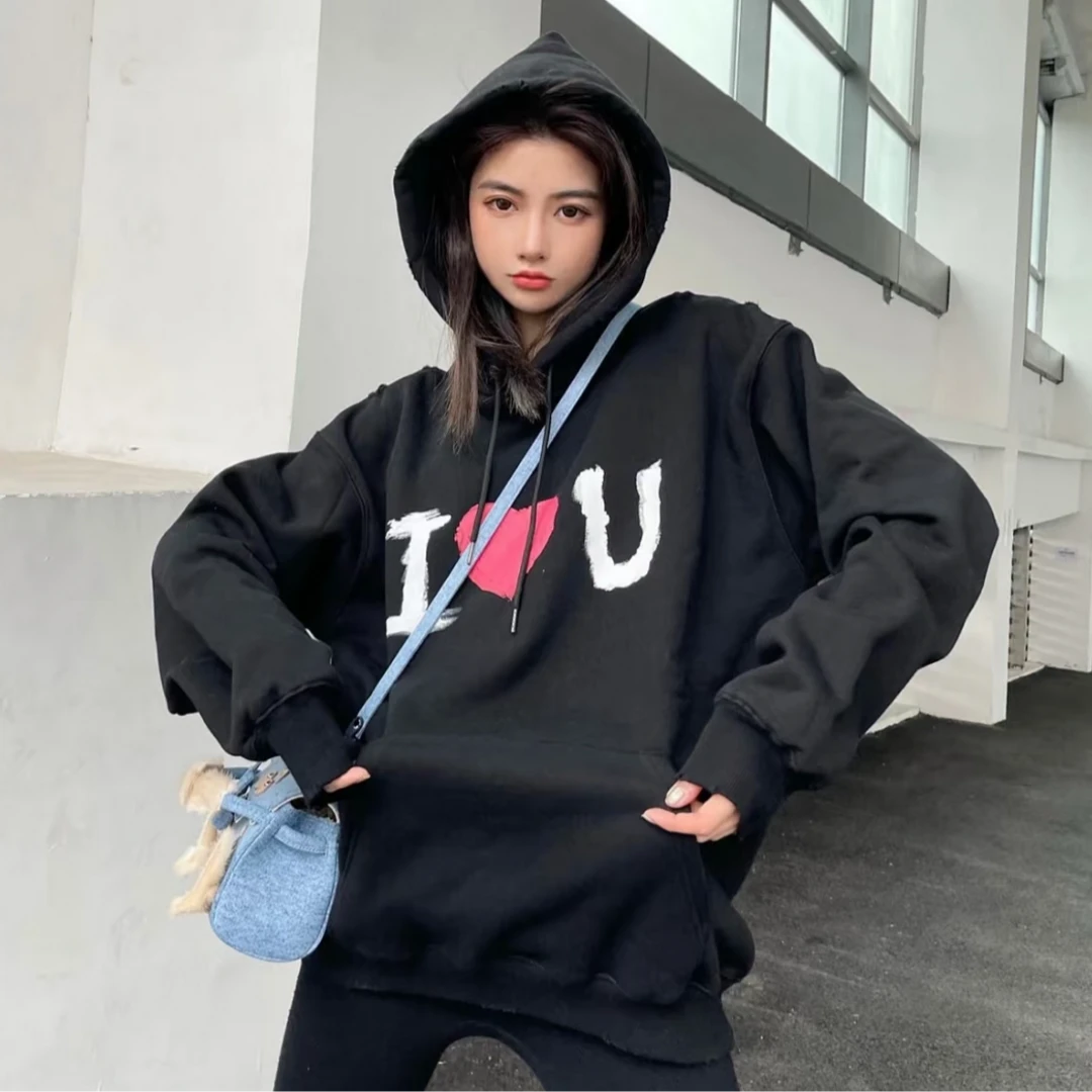 99新 Balenciaga/巴黎世家 Balenciaga限定Logo帽衫卫衣 S码