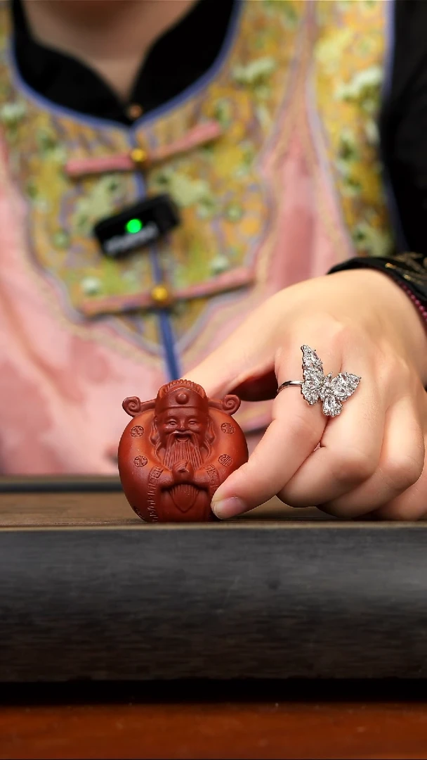 【闪购商品】紫砂茶壶红泥官帽财神