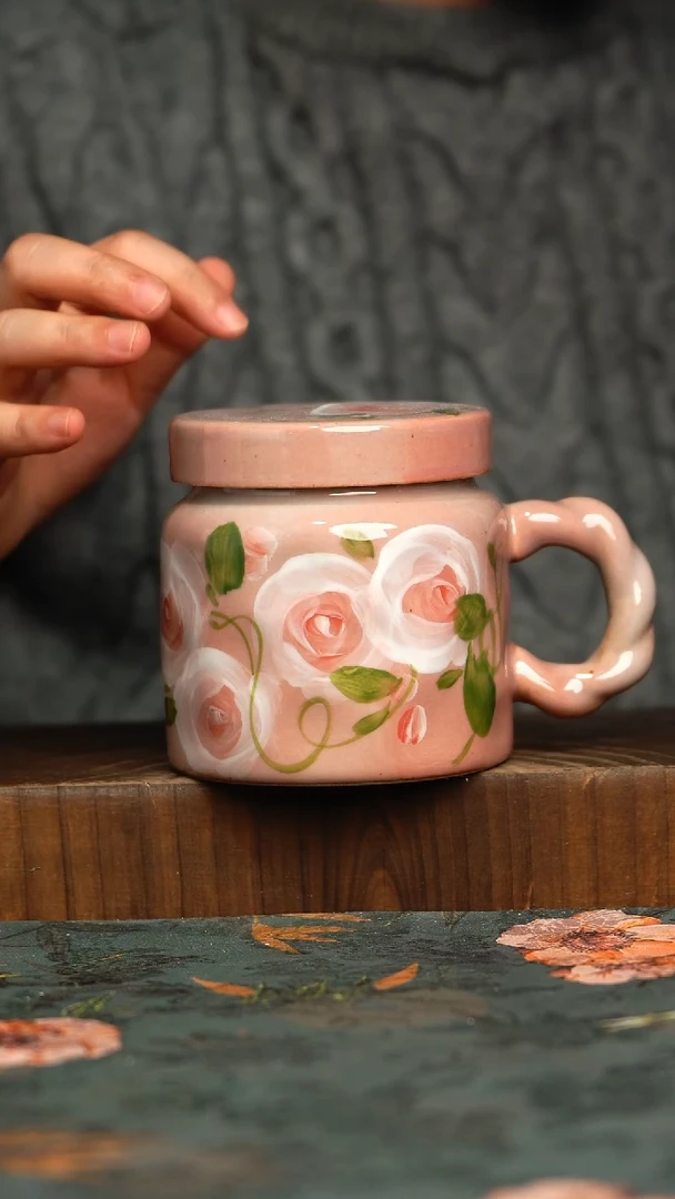 杯釉下彩手工手绘同款陶器